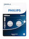 Philips Μπαταρίες Λιθίου Ρολογιών CR2016 3V 2τμχ