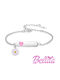 Kinderarmband ID aus Silber mit Herz, Steine & Blume