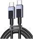 Ugreen USB 2.0 Cable USB-C Male - USB-C 100W PD Black 2m 45064