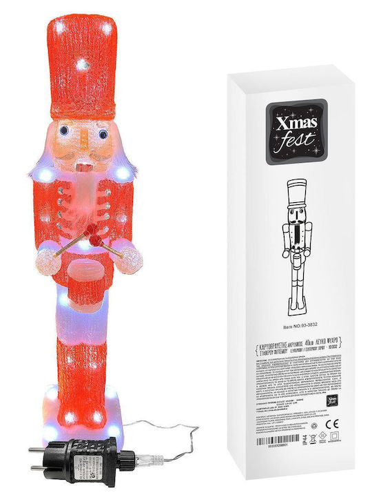 XMASfest Weihnachts-Nussknacker Rot aus Kunststoff Höhe 57cm.