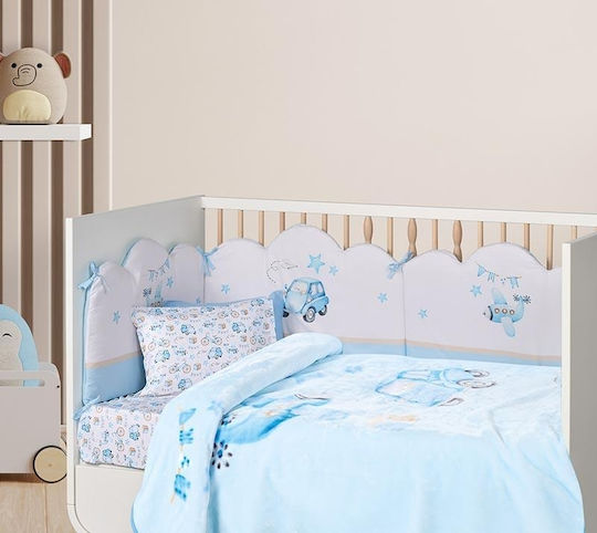 Das Home Blanket Cot Velvet Light Blue 110x140cm