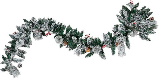 Christmas Garland Snowy PVC Simple Green 270cm with 224 Branches
