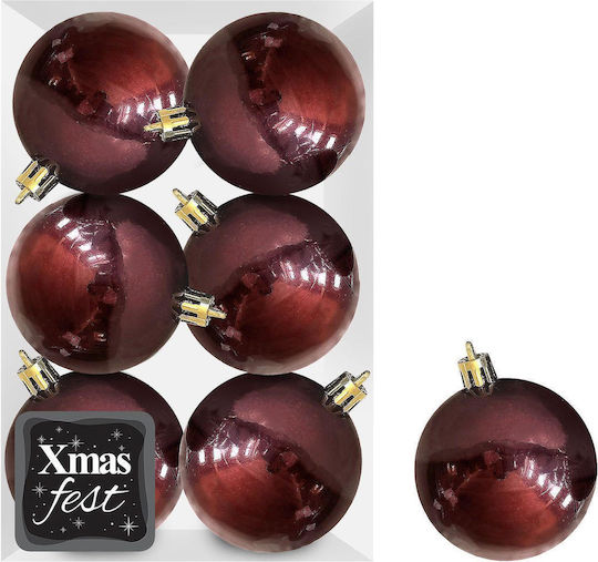 Ornament suspendat Glob Burgundy 6buc Set 6buc