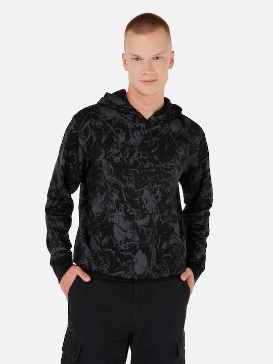 Colin's Φούτερ Black με Κουκούλα