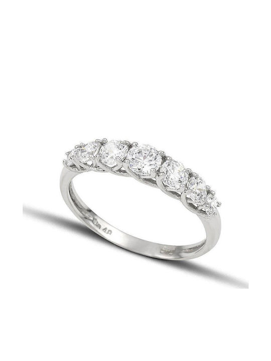 Themelidis Jewels Γυναικείο Δαχτυλίδι με Ζιργκόν από Λευκόχρυσο 14Κ