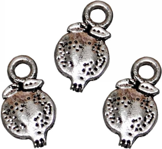 Material Charm Silver Metal Pomegranate Pack of 50 Pieces 1.55x0.9cm Tatu Moyo