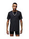 Flight Cotton Stretch Men's Undershirts Short-sleeved in Black Color 2Pack