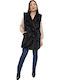 Women's Sleeveless Short Fur Black