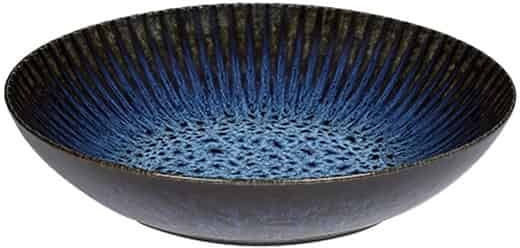 e-exoplismos Serving Bowl Round Ceramic Black with Diameter 22cm 6pcs