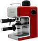 Samus Caffeccino Μηχανή Espresso 800W Πίεσης 3.5bar Κόκκινη