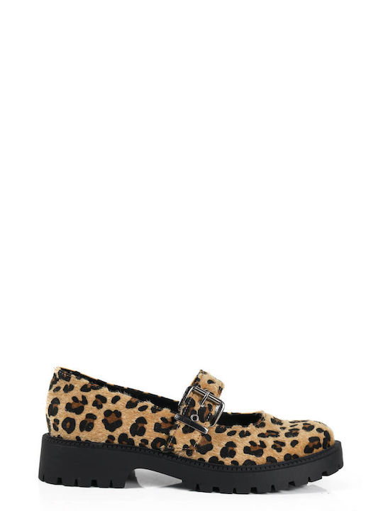 Leopard Loafers Wide Strap