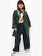 Kinderstrickjacke Zypressengrün