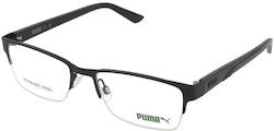 PUMA Herren Metallisches Brillengestell Schwarz...