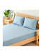 SpitiBazaar Σεντόνι King Size με Λάστιχο 180x200+30εκ. Γαλάζιο