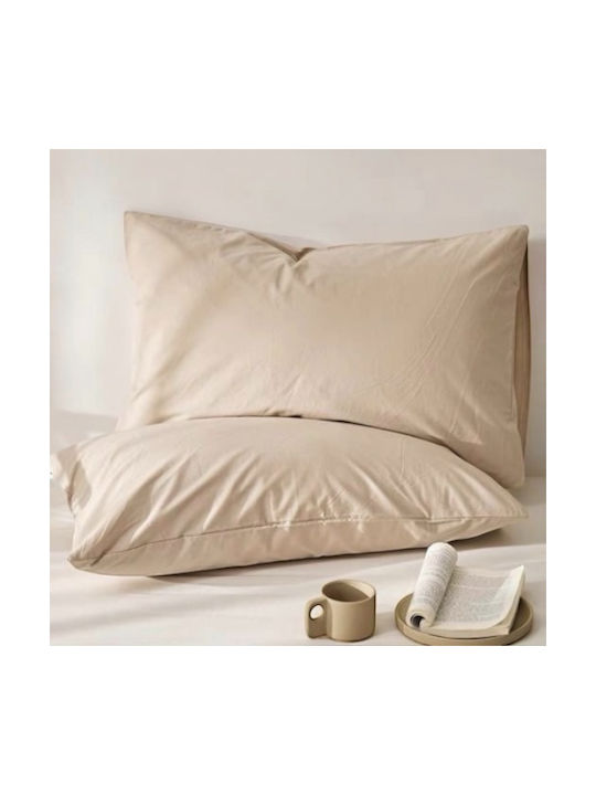 SpitiBazaar Kissenbezug-Set Beige 52x72cm.