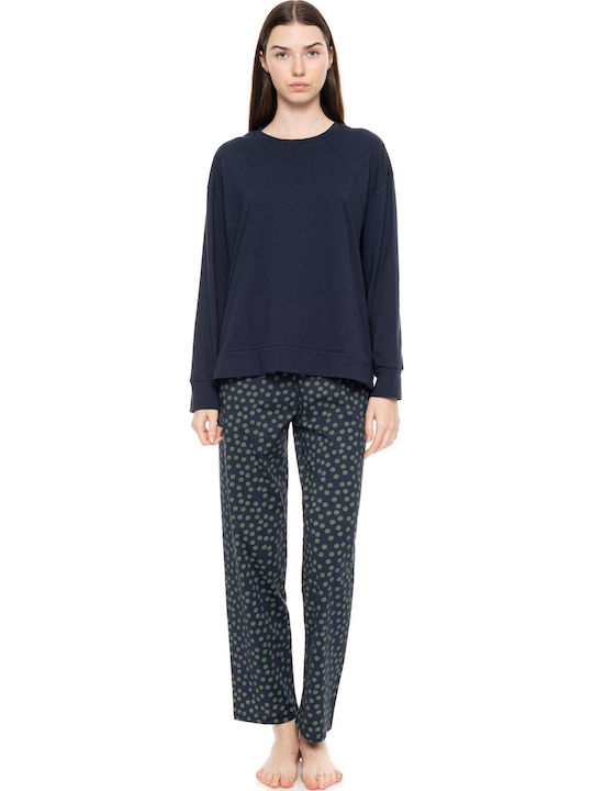 Pink Label Winter Women's Pyjama Set Navy