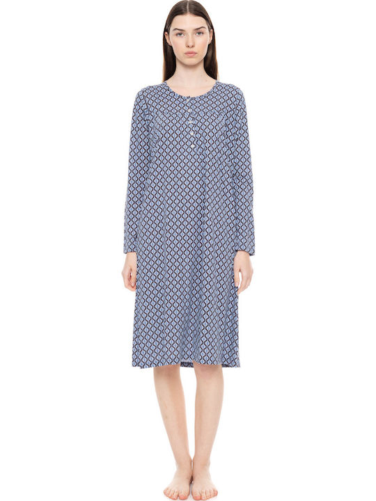 Pink Label Winter Women's Nightdress Blue