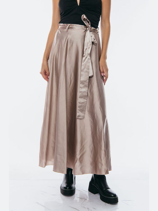 Dress Up Satin Skirt Beige