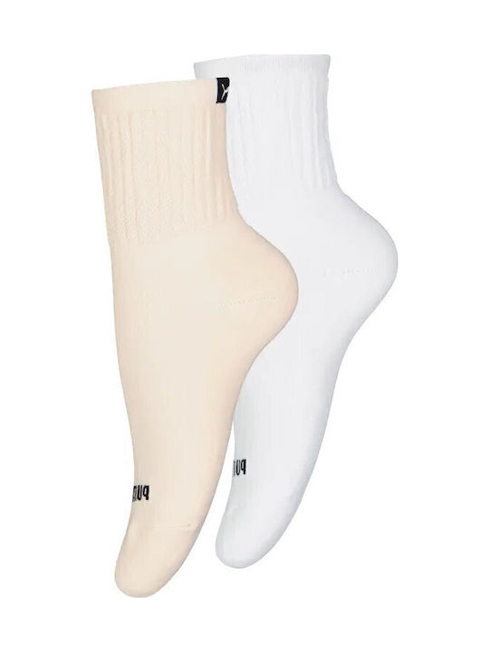 PUMA Slouch Sock Athletic Socks Beige 2 Pairs