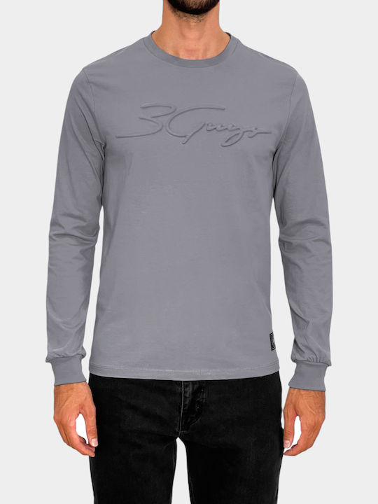 3Guys Long Sleeve Gray Blouse