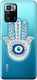 Xiaomi Poco X3 GT Hand mit Nazar-Amulett Transparentes Silikon TPU Hülle