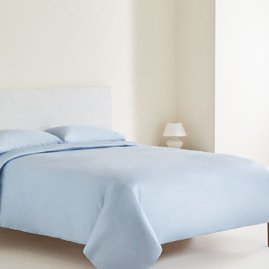 My Home Luxury Bettwäsche-Set Überdoppel 240x260cm. Luxury Sky Blue 4Stück