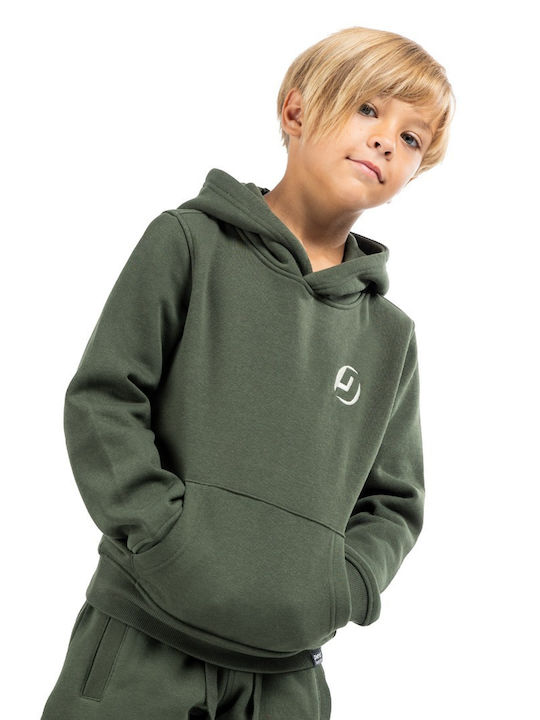 Kids Sweatshirt with Hood and Pockets Haki