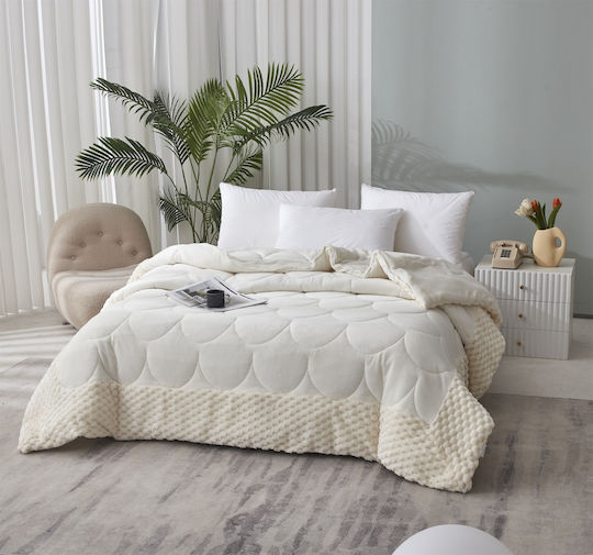 Charalambidis Textiles Κουβερτοπάπλωμα Υπέρδιπλο 220x240εκ. Εκρού 750 GSM