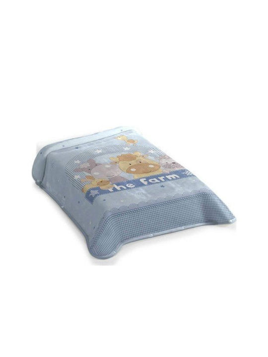 Belpla Blanket Cot Velvet Blue Blue 110x140cm