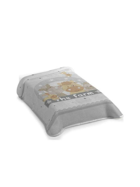 Belpla Κουβέρτα Κούνιας Βελουτέ Γκρι Gray 110x140εκ.