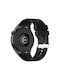Huawei Watch Gt Runner Strap Reinforced Silicone Silver Buckle Black