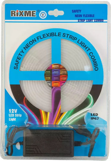 Rixme Waterproof LED Strip 220V 5m Neon Flex with Power Supply