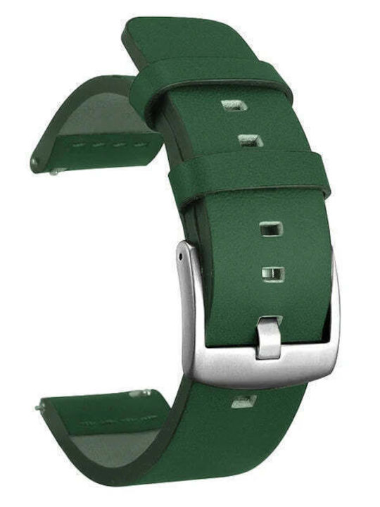 Leather Strap Green 22mm