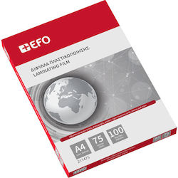 Ζελατίνες Πλαστικοποίησης +efo Α4 2x75mic 100τεμ