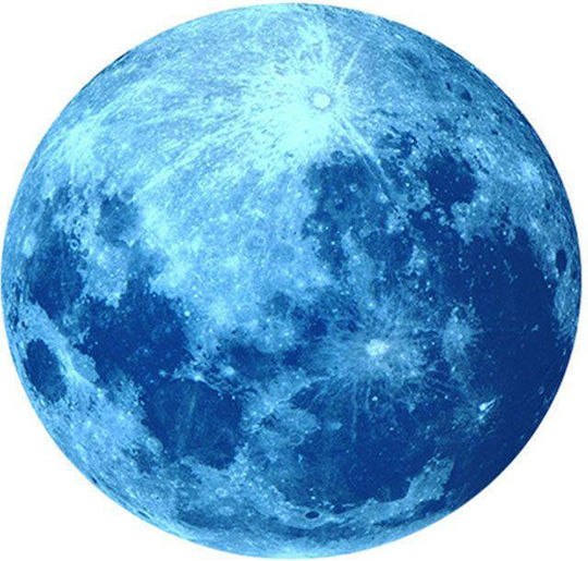 Autocolant fosforescent Lună Satelitul Natural al Pământului Strălucește în Întuneric Autoadeziv 30cm Albastru Oferte Originale