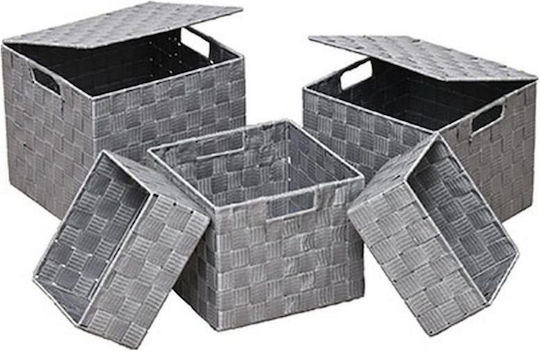Atmosphera Καλάθι Αποθήκευσης Υφασμάτινο Γκρι 20x16x10cm