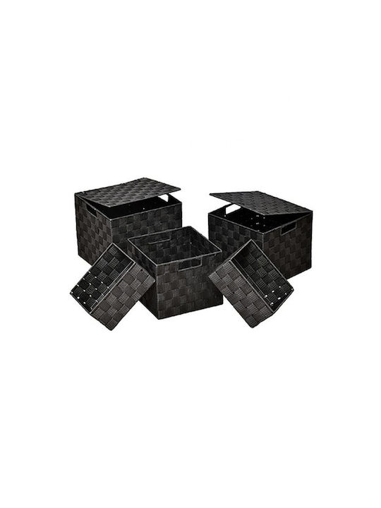 Atmosphera Καλάθι Αποθήκευσης Υφασμάτινο Μαύρο 20x16x10cm