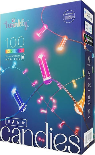 100 Luminite LED 6m. Multicolore USB tip Șir 1buc