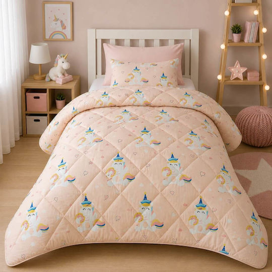 Astron Italy Pătură Pentru Copii Simplă Unicorn Donuts Roz 160x240 cm