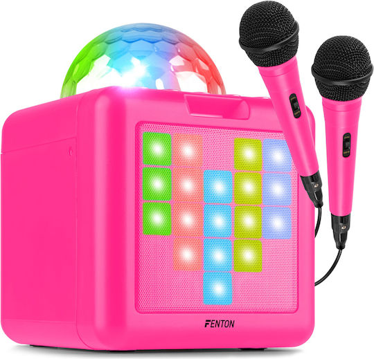 Fenton Ηχείο Karaoke με Ενσύρματα Μικρόφωνα και Εφέ Φωτισμού KAR15P 130.201 Ροζ