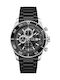 GC Watches Ανδρικό Ρολόι 44mm Χρονογράφος Μπαταρίας με Μαύρο Μεταλλικό Μπρασελέ