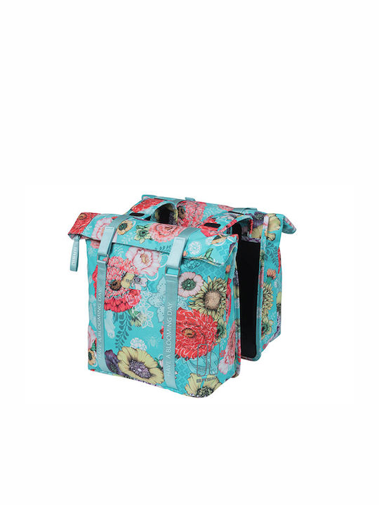 Basil Double Bicycle Rack Bag Blue