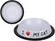 Out Blue Stainless-steel Feeding Dish "i Love My Cat"