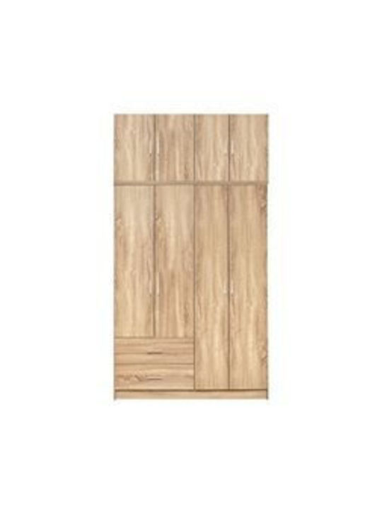 Τετράφυλλη Ντουλάπα με Πατάρι Sonama 120x42x241cm