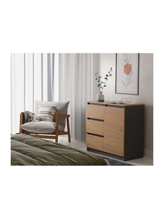 Malwa 1d3s/ba Anthracite Artisan Chest of Drawers