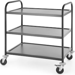 Black Matte 3-shelf Catering Trolley Serving Up To 150 Kg Hendi 811320 Black Matte 3-shelf Catering Trolley Serving Up To 150 Kg Hendi 811320