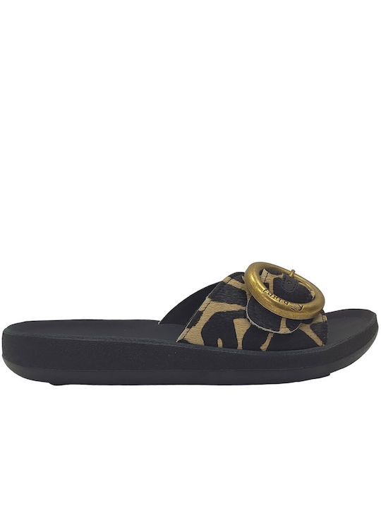 Kiki Leder Flache Sandalen für Damen Anatomisch Animal Skin
