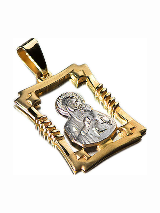 Tasoulis Jewellery Collection Virgin Mary Talisman Charm in 14K Gold