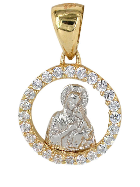 Tasoulis Jewellery Collection Charm Φυλαχτό Παναγία από Χρυσό 14Κ