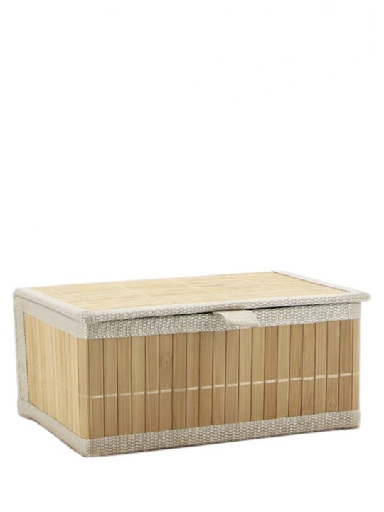Atmosphera Decorative Basket Bamboo Beige 34x26x16cm